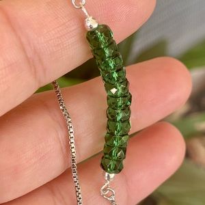 Green tourmaline fire polished bead bracelet